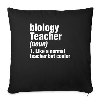 Cadeau amusant de citation de professeur de sciences de biologie - Housse de coussin décorative 45 x 45 cm - noir - Devant