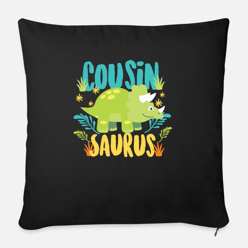 Dino dinosaur cousin cousin gift - Sofa pillowcase 17,3'' x 17,3'' (45 x 45 cm) - black