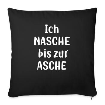 Funny sweet tooth motif I nibble to the ashes - Sofa pillowcase 17,3'' x 17,3'' (45 x 45 cm) - black - Front