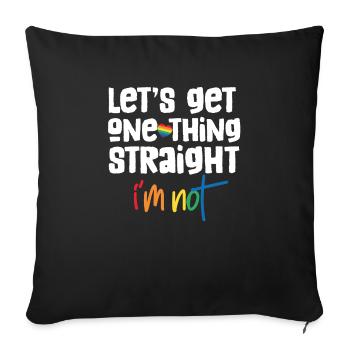 Lesbisch Lesbe Outing - Sofakissenbezug 45 x 45 cm - Schwarz - Vorne