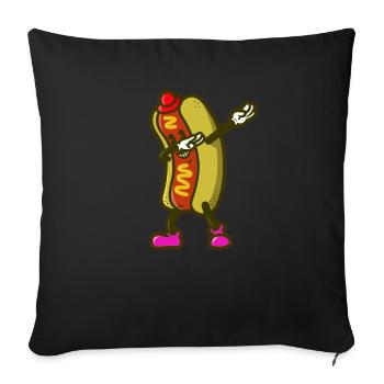 Cool Dabbing Dab Dab Move Hotdog Sausage Design - Sofa pillowcase 17,3'' x 17,3'' (45 x 45 cm) - black - Front