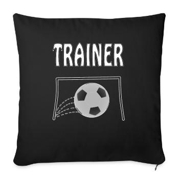 Entraîneur de football - Housse de coussin décorative 45 x 45 cm - noir - Devant