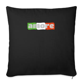 Amore Liebe auf Italienisch Italien Spruch - Sofakissenbezug 45 x 45 cm - Schwarz - Vorne