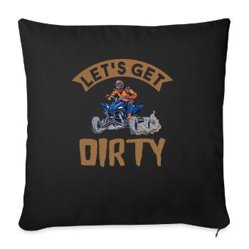 Quad ATV offroad quad rider gift idea - Sofa pillowcase 17,3'' x 17,3'' (45 x 45 cm) - black - Front