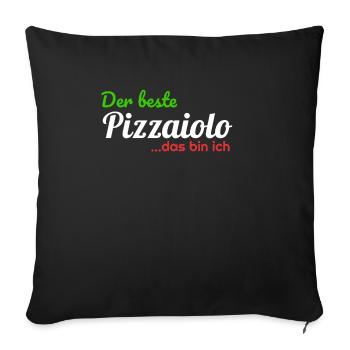 The best pizzaiolo ... that's me graphic pizza des - Sofa pillowcase 17,3'' x 17,3'' (45 x 45 cm) - black - Front