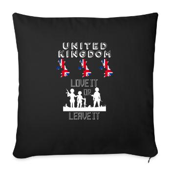 Royaume-Uni aime ou laisse-le patriotique - Housse de coussin décorative 45 x 45 cm - noir - Devant