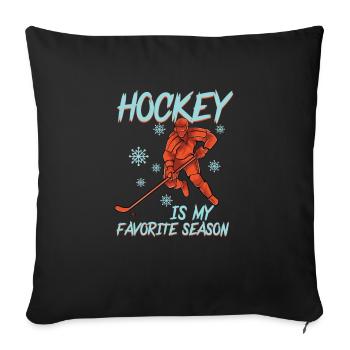 Hockey - My Favorite Season - Skate Rink - Sofakissenbezug 45 x 45 cm - Schwarz - Vorne