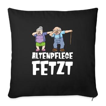 Altenpflege Pflegekraft Seniorenheim Dabbing - Sofakissenbezug 45 x 45 cm - Schwarz - Vorne