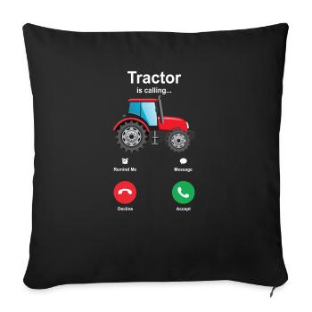 tracteur - Housse de coussin décorative 45 x 45 cm - noir - Devant