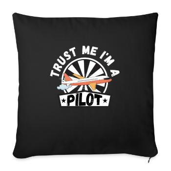 pilot - Sofa pillowcase 17,3'' x 17,3'' (45 x 45 cm) - black - Front