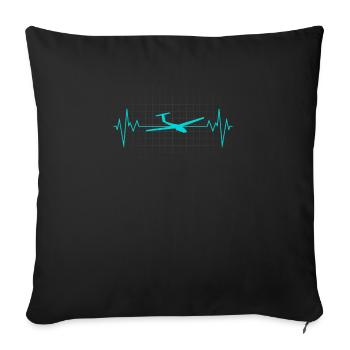 Glider heartbeat EKG gliding gift - Sofa pillowcase 17,3'' x 17,3'' (45 x 45 cm) - black - Front