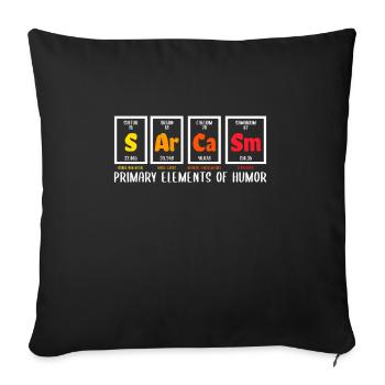 Éléments primaires du sarcasme de la science de l'humour - Housse de coussin décorative 45 x 45 cm - noir - Devant