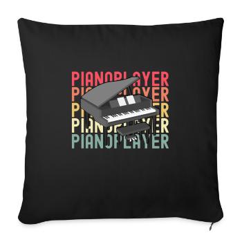 piano - Housse de coussin décorative 45 x 45 cm - noir - Devant