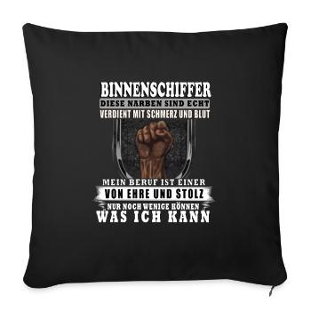 Binnenschiffer - Sofakissenbezug 45 x 45 cm - Schwarz - Vorne