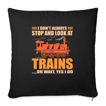 train - Sofa pillowcase 17,3'' x 17,3'' (45 x 45 cm) - black - Front