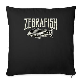 Coole Retro Zebra Fisch Silhouette Geschenk Design Idee - Sofakissenbezug 45 x 45 cm - Schwarz - Vorne