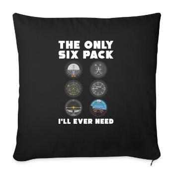 Le seul pack de six dont j'aurai besoin de pilote de cockpit - Housse de coussin décorative 45 x 45 cm - noir - Devant