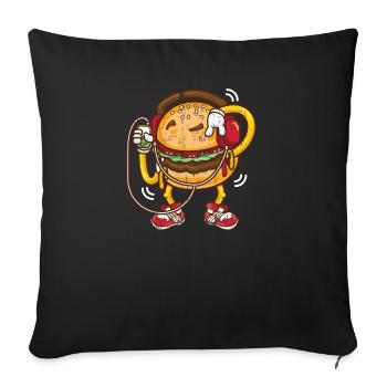 Burger hamburger - Sofa pillowcase 17,3'' x 17,3'' (45 x 45 cm) - black - Front