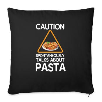 pasta - Sofa pillowcase 17,3'' x 17,3'' (45 x 45 cm) - black - Front