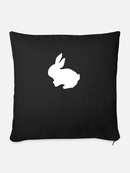 Hase Hasen süßer Hase - Sofakissenbezug 45 x 45 cm - Schwarz