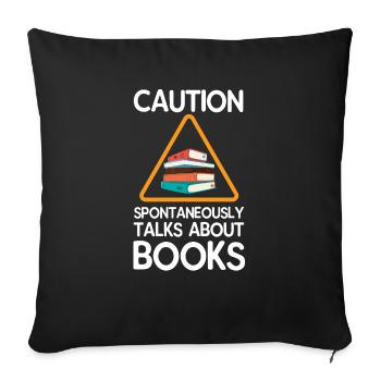 book - Sofa pillowcase 17,3'' x 17,3'' (45 x 45 cm) - black - Front