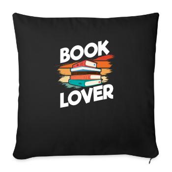 book - Sofa pillowcase 17,3'' x 17,3'' (45 x 45 cm) - black - Front