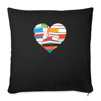 book - Sofa pillowcase 17,3'' x 17,3'' (45 x 45 cm) - black - Front