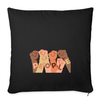 Contre le racisme Égalité Paix contre les nazis - Housse de coussin décorative 45 x 45 cm - noir - Devant