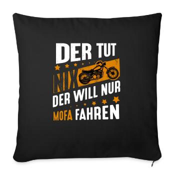Mofa Moped Roller Mokick Zweirad Mofas Motorroller - Sofakissenbezug 45 x 45 cm - Schwarz - Vorne
