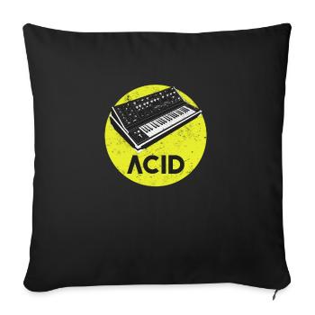 Retro Synthesizer Acid Techno House Analog - Sofakissenbezug 45 x 45 cm - Schwarz - Vorne