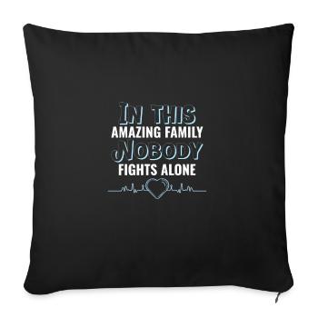 Lutte contre le cancer Soutien familial Tshirt - Housse de coussin décorative 45 x 45 cm - noir - Devant