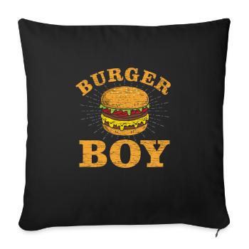 Burger - Housse de coussin décorative 45 x 45 cm - noir - Devant