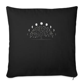World Ash Yggdrasil Tree of Life Moon Sign - Sofa pillowcase 17,3'' x 17,3'' (45 x 45 cm) - black - Front