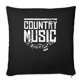 I Love Country Design Country Music Lover Gift - Sofa pillowcase 17,3'' x 17,3'' (45 x 45 cm) - black - Front