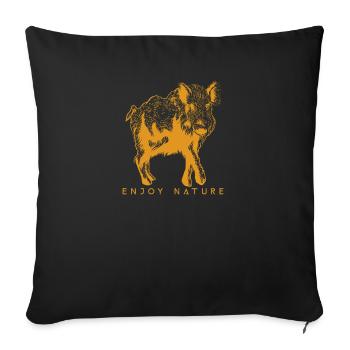 Enjoy Nature Nature de sangliers sauvages - Housse de coussin décorative 45 x 45 cm - noir - Devant