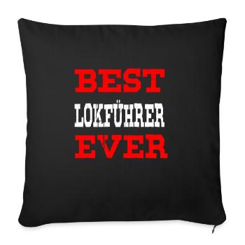Lokführer Eisenbahner Zug Schaffner Geschenk - Sofakissenbezug 45 x 45 cm - Schwarz - Vorne