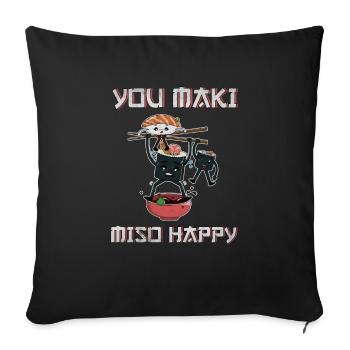 Sushi Japan Asiatische Küche essen Reis Geschenk - Sofakissenbezug 45 x 45 cm - Schwarz - Vorne
