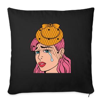 Pop art aesthetic egirl - Sofa pillowcase 17,3'' x 17,3'' (45 x 45 cm) - black - Front