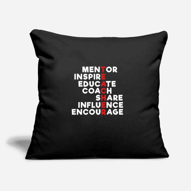 Enseignant Enseignant Mentor Inspire Coach Partager Éduquer Housse de coussin décorative 45 x 45 cm