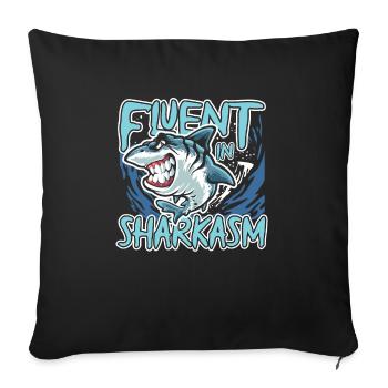 Fluent Sharkasm - Sofa pillowcase 17,3'' x 17,3'' (45 x 45 cm) - black - Front