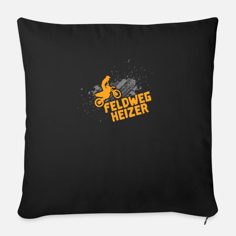 Feldweg Heizer Moped Motocrosser - Sofakissenbezug 45 x 45 cm - Schwarz