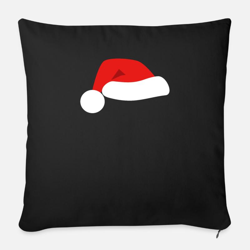 Père Noël, Noël, chapeau - Housse de coussin décorative 45 x 45 cm - noir