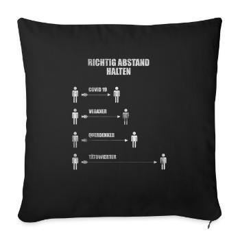 Tattoofrei - Richtig Abstand halten Reinhäuter - Sofakissenbezug 45 x 45 cm - Schwarz - Vorne