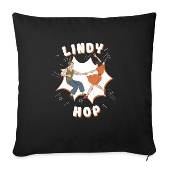 Design Lindy Hop pour votre partenaire de danse - Housse de coussin décorative 45 x 45 cm - noir - Devant