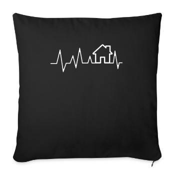 Client Client 2021 2020 Heartbeat EKG House - Sofa pillowcase 17,3'' x 17,3'' (45 x 45 cm) - black - Front