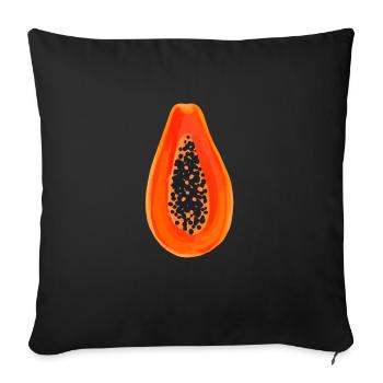 Costume de papaye exotique papaye fruits fruits - Housse de coussin décorative 45 x 45 cm - noir - Devant
