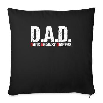 Vater gegen Windeln Kleinkind Vater Baby Probleme - Sofakissenbezug 45 x 45 cm - Schwarz - Vorne
