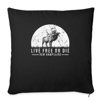 Live Free or Die New Hampshire Hiking - Sofa pillowcase 17,3'' x 17,3'' (45 x 45 cm) - black - Front