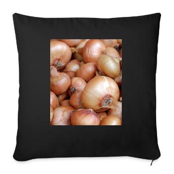Funny onion vegetable photo gift - Sofa pillowcase 17,3'' x 17,3'' (45 x 45 cm) - black - Front