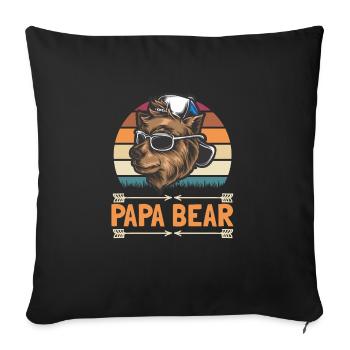 Cool dad boy scout father bear camping nature - Sofa pillowcase 17,3'' x 17,3'' (45 x 45 cm) - black - Front